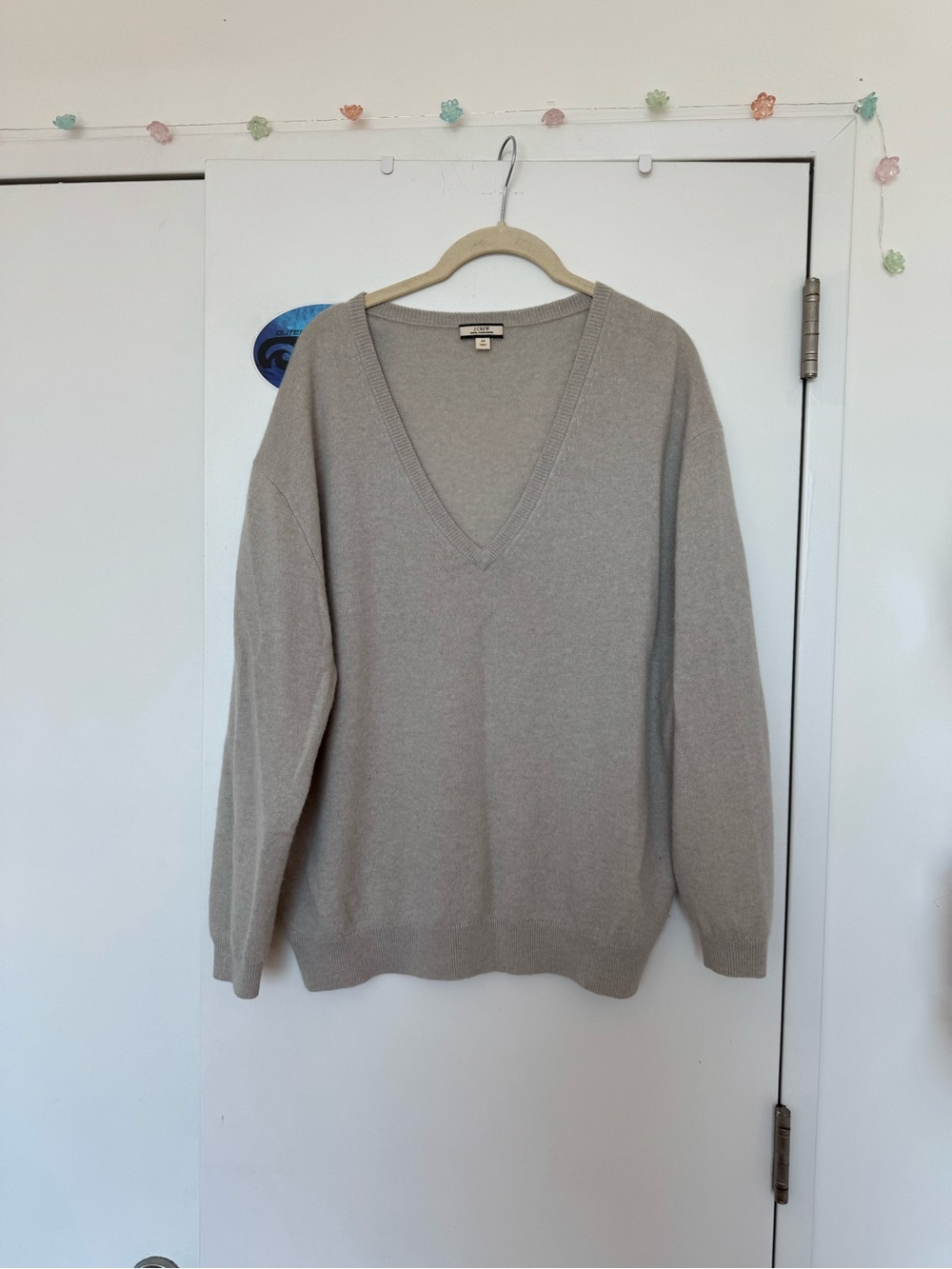 J. Crew Men's V-Neck Sweater in Light Taupe